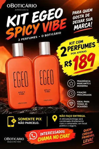? KIT EGEO SPACE VIBE ? 2 PERFUMES POR APENAS R$ 189! ?