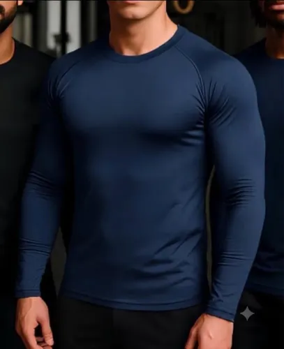 Camisa M Azul Segunda Pele Elastano 