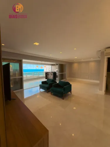 Alugo Apartamento com 200m2, varanda gourmet vista mar, 4 suítes, 4 Vagas, infraestrutura
