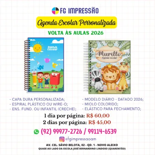 Agenda Escolar Personalizada com Capa Dura