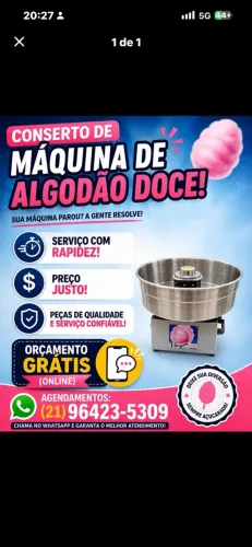 Conserta-se máquina de algodão doce