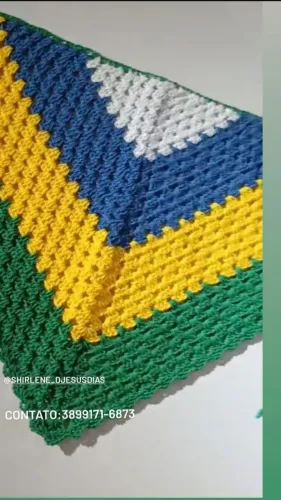 Lenço croche bandeira do Brasil