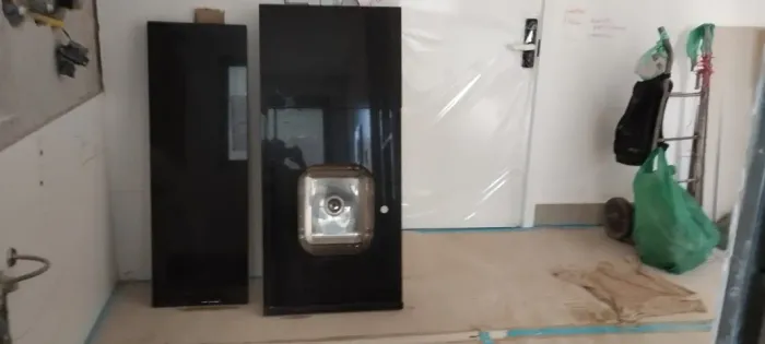 Bancada granito São Gabriel com cuba inox + bancada extra