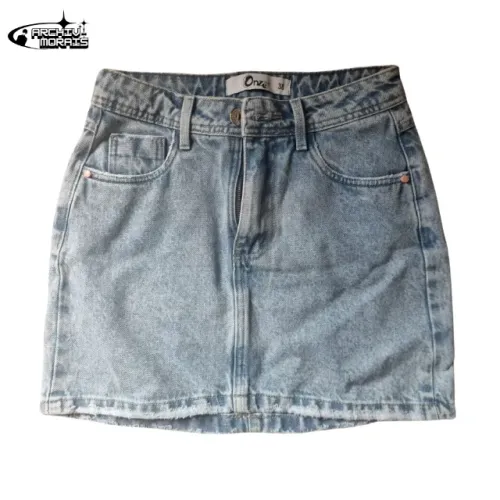 Saia Jeans Onze Denim Feminina - Tamanho 38 (Lavagem Clara)