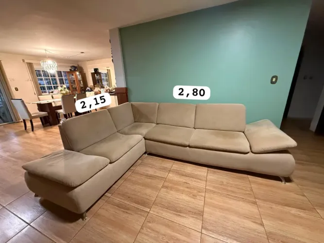 Sofá de canto bege