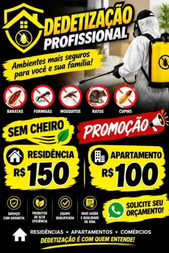 Dedetização promoção residencia e apartamento