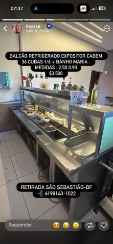 Expositor refrigerado com banho maria