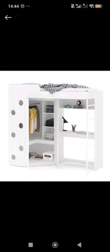 Cama 3 em 1, beliche, escrivaninha e guarda-roupa