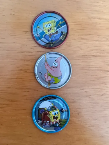 Tazos Titanium Bob Esponja - 3 unidades