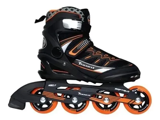 Patins Traxart Abec 7 Freestyle Preto/Laranja