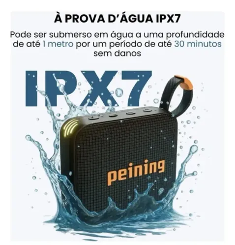 caixa de som bluetooth pequena portatil resistente agua preto
