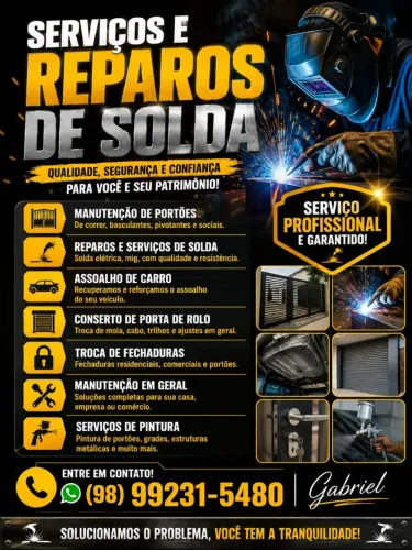 Serviços e manutenção em soldar