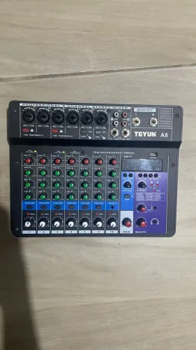 Mesa de Som TEYUN A8 8 Canais Bluetooth USB 24 DSP