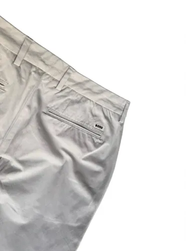 Calça Hugo Boss Masculina Slim Sarja Kaito1 Bege