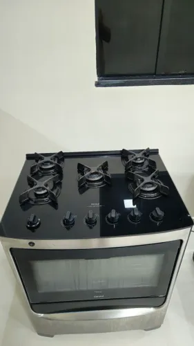 Fogão Consul 5 Bocas Mesa de Vidro Inox Bivolt - Acendimento Automático