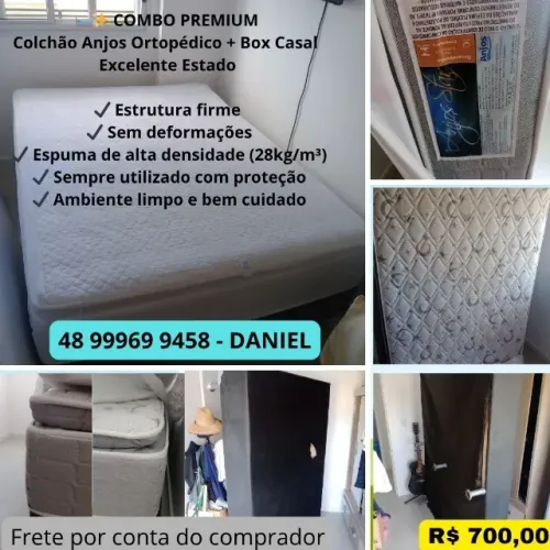 ++ COMBO PREMIUM - Colchão Anjos Ortopédico + Box Casal | Excelente Estado