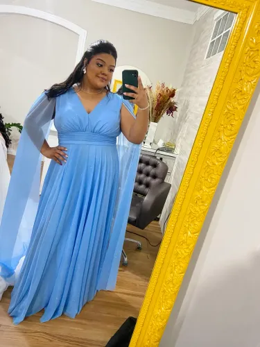 Vestido longo azul serenity - tamanho GG