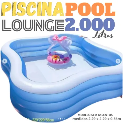 PISCINA LOUNGE INFLÁVEL INTEX TIPO BOTE PVC DE ALTA RESISTÊNCIA 2.000L