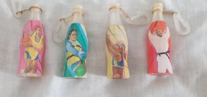 04 GARRAFINHAS OLIMPÍADAS ATENA 2004 RARÍSSIMAS COM ENGRADADO ORIGINAL PARA COLECIONADOR 