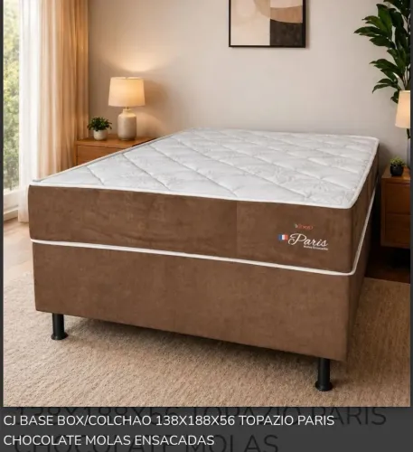 Cama Box + colchão Molas Ensacadas Topázio 138x188/Novo de Fábrica/ ver descrição