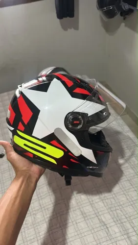 Capacete Ls2 Vermelho Estrela 