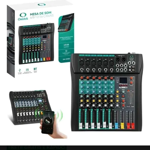 Mesa De Som Digital 6 Canais Audio Profissional onistek 48v<br>R$270,00
