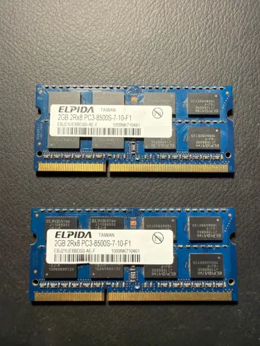 Kit Memória Notebook Elpida 4GB (2x2GB) DDR3 1066MHz PC3-8500S
