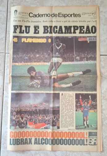 Jornal O Globo 17/12/84 Fluminense Bi Campeão Carioca 1984 com Pôster