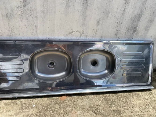 Pia de inox 2 Cubas 1.65x52