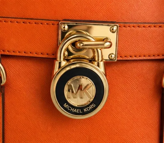 Michael Kors Hamilton Satchel Original Couro Saffiano Laranja