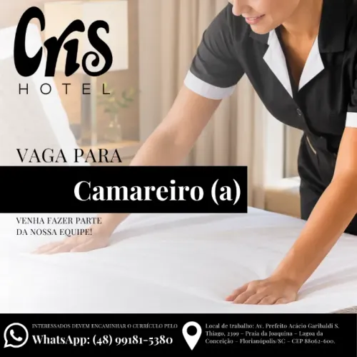 CAMAREIRO(A) - CRIS HOTEL - PRAIA DA JOAQUINA - FLORIANÓPOLIS