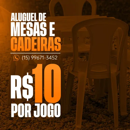 ALUGUEL DE MESAS E CADEIRAS