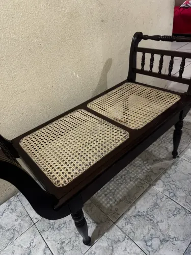 Banco de palhinha antiguidade 