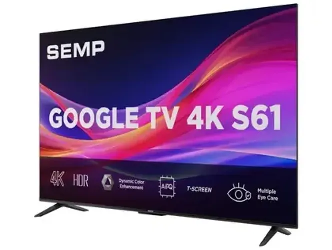 Smart TV 50" Semp 4K UHD LED S61 Google TV AiPQ Pro Google Assistente 3 HDMI