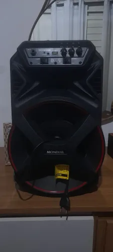 Caixa de Som Amplificada Mondial Bluetooth - Grave Potente - Entrada Microfone