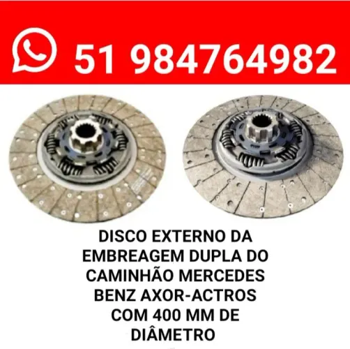 DISCO EXT. DA EMBREAGEM DUPLA DO CAMINHÃO MERCEDES BENZ AXOR'-ACTROS COM 400 MM 18 ESTRIAS