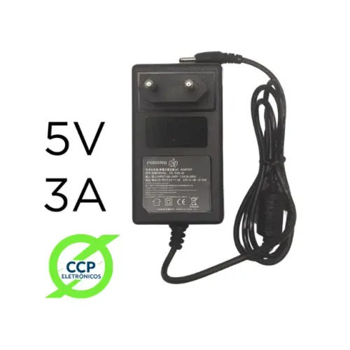 Fonte Notebook Positivo, 5V, 3A, stilo one XC3550, pn: 1500-02, Plug Preto 3.0m