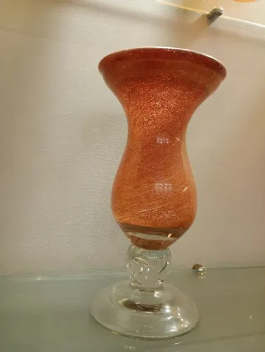 Vaso Murano cor âmbar 