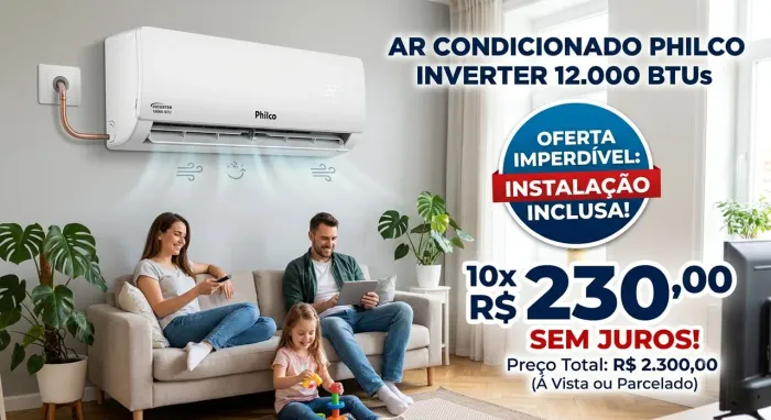 Ar condicionado split philco 12mil btus invert novoer 