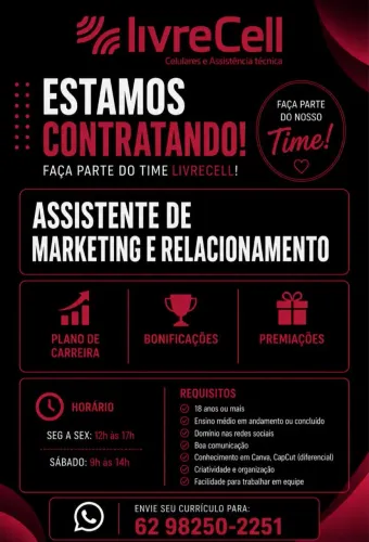 2 vagas para emprego / Vendedor e Marketing