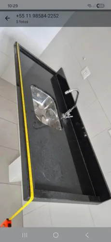 Pia de Mármore São Gabriel  para cozinha  com cuba inox