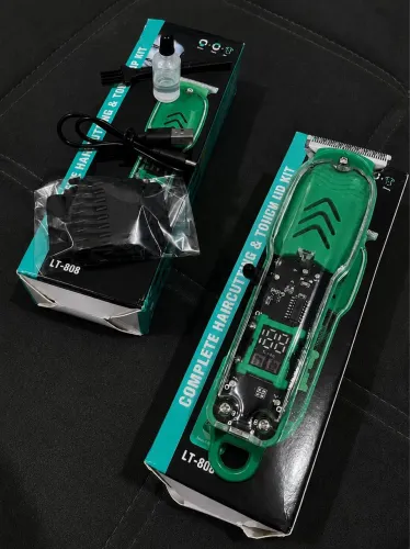 Máquina de Acabamento e Corte Profissional Recarregável LT-808 - Display Digital, Sem Fio