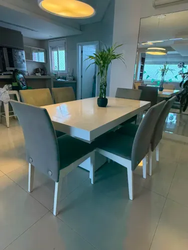 Mesa 6 lugares laca branca