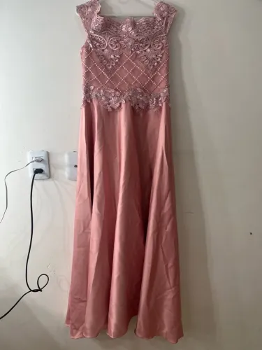Vestido de Festa Longo Rosa Seco / Rose - Tamanho 40 (Ajustável)