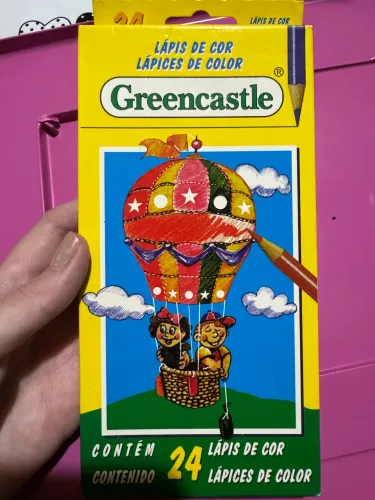 Caixa antiga e rara GreenCastle 24 lápis de cor