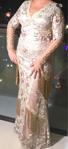 Vestido de festa todo bordado
