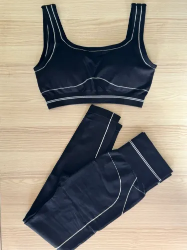 Conjuntos de academia alo feminino preto verde academia gym treino