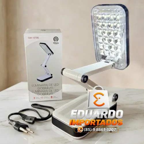 Luminária de Mesa LED Dobrável articulada, Ideal para Estudo, Leitura e Trabalho