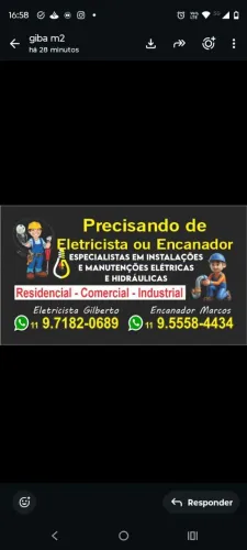 Serviços de hidráulica é elétrica