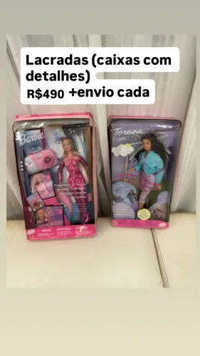 Barbie venda unitária, valor em cada foto